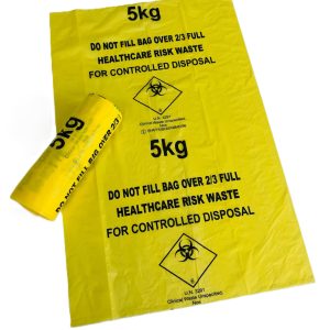 Yellow 5kg Clinical Waste Bags 17"x26" UN3291