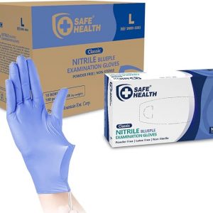 Safe Health Large Blue Nitrile Gloves
