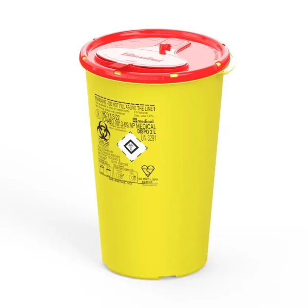 DISPO Line 2D Round 2L Sharps Container - Connect Medical Supplies