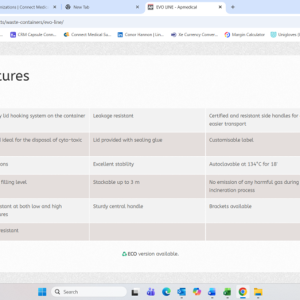 Alternative view of EVO 30 Mono Clinical Waste Container